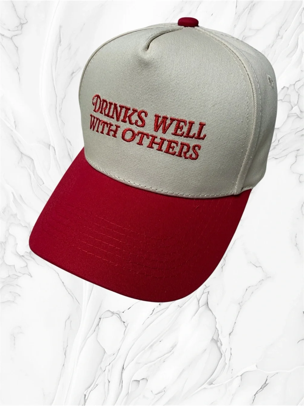 'Drinks Well With Others' Two-Tone Trucker Cap SnapBack unisex